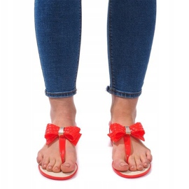 Sandals Decorated Bow 911 Red 2