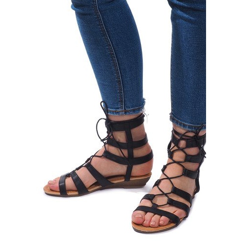 Gladiator Roman Sandals 8515 Black 1