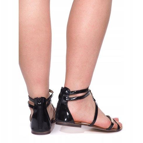 Lacquered Sandals Sheet E-103 Black 2