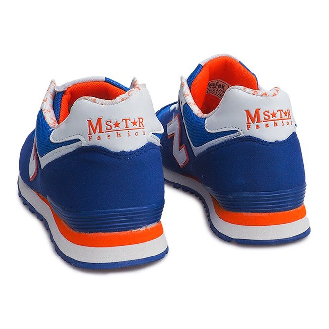 Sportowe Sneakers JK-33 ROYAL / WHITE / ORANGE blue 2 Sportowe Sneakers JK-33 ROYAL / WHITE / ORANGE blue 2