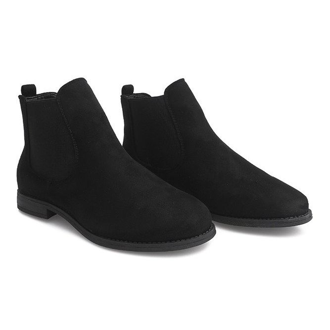 Suede Booties Jodhpur boots B2814-KB Black 1