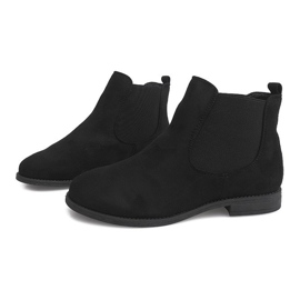 Suede Booties Jodhpur boots B2814-KB Black 2