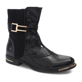 Openwork Boots Lacquered Galoshes 6759-1 Black 2