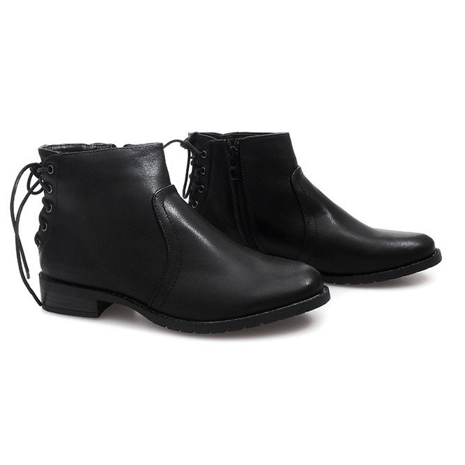 Classic Lace Up Boots 888-8 Black 1