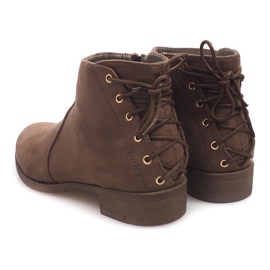Classic Y606 Khaki Lace Up Boots green 1