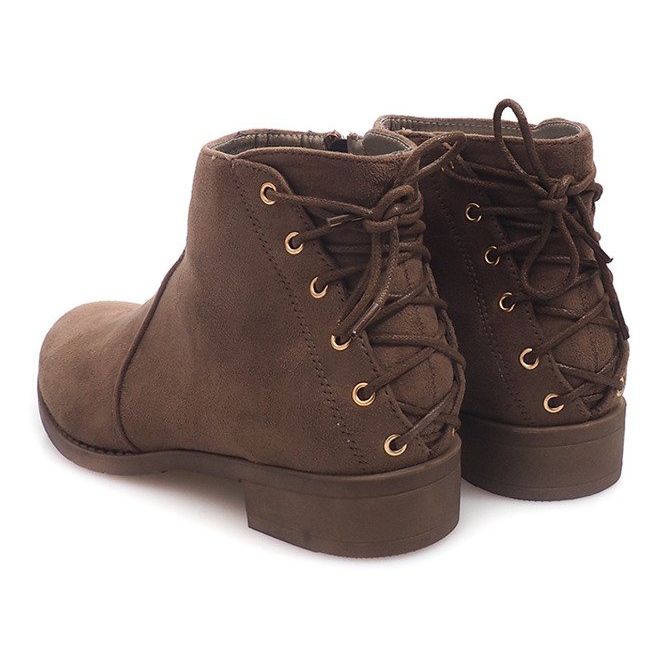 Classic Y606 Khaki Lace Up Boots green 1