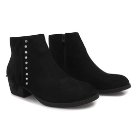 Suede Booties Jodhpur GF001 Black 1