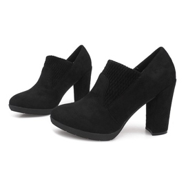 Suede Booties On A Post 6-232 Black 1