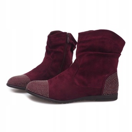 Suede Booties Jodhpur boots B03 Red 1