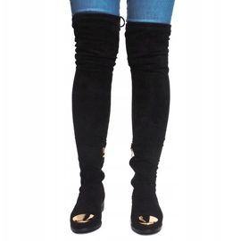 High Suede Boots Lycra B-8 Black 2