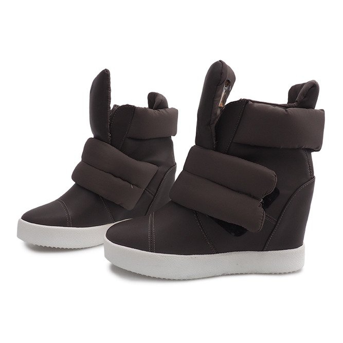 Warm Wedge Sneakers 01-3 Khaki green 1