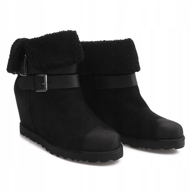 Warm Boots On Wedge 18-8 Black 2