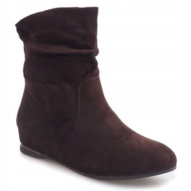 Suede Wedge Boots 619-PA Brown 2