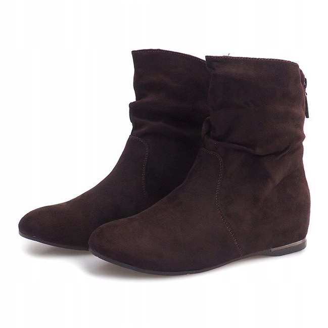 Suede Wedge Boots 619-PA Brown 1