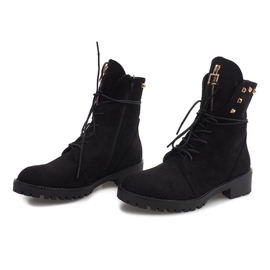 Suede Decorated Trappers H99-17 Black 2
