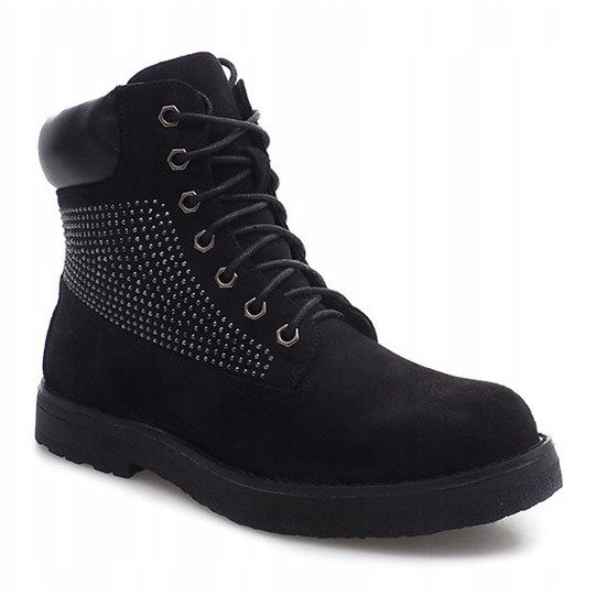 Suede Decorated Trappers HQ896 Black 2