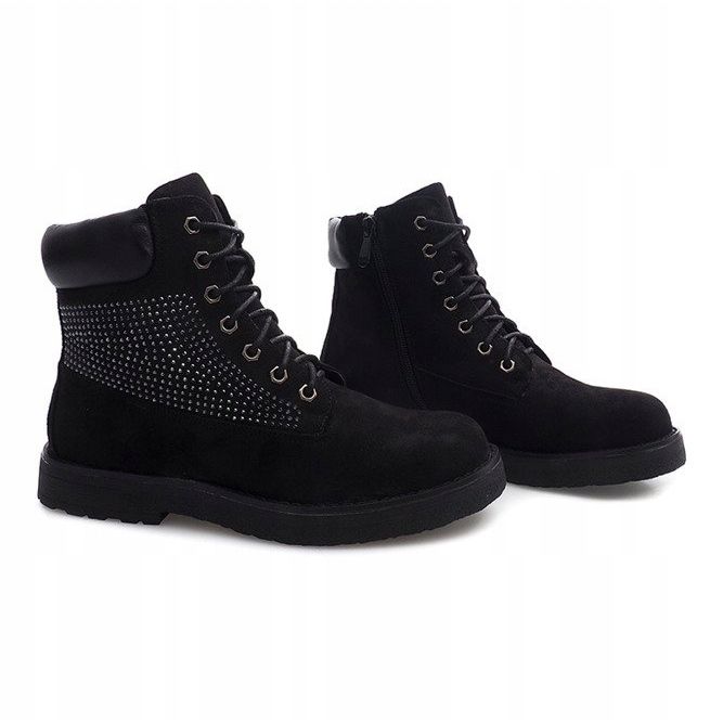 Suede Decorated Trappers HQ896 Black 1
