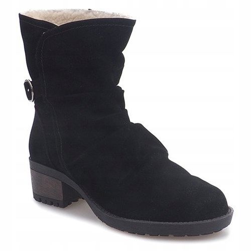 Suede Boots With Fur 1226-PA Black 1