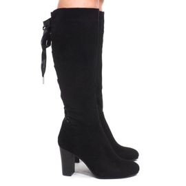 Suede Boots On A Bar B02 Black 2