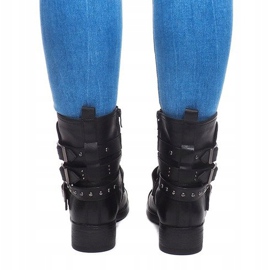 Warm Boots With Buckle M172 Black 1