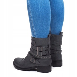Warm Boots With A Buckle M172 Gray grey 1
