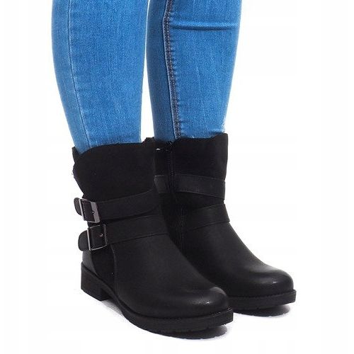 Warm Boots With A Buckle B0-178 Black 1