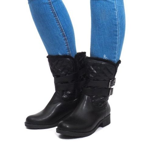 Warm Boots With Buckle 5673-1 Black 1