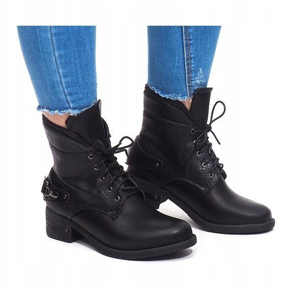 Lace-up Boots V-7 Black 1