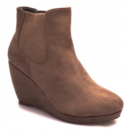 Warm Boots On Wedge 90-P2F Khaki multicolored 1