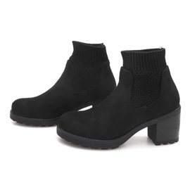 Warm Boots On A Heel Sock D2130 Black 1