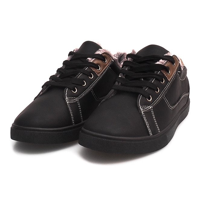 Warm Sneakers With Fur E754M-1 Black 2