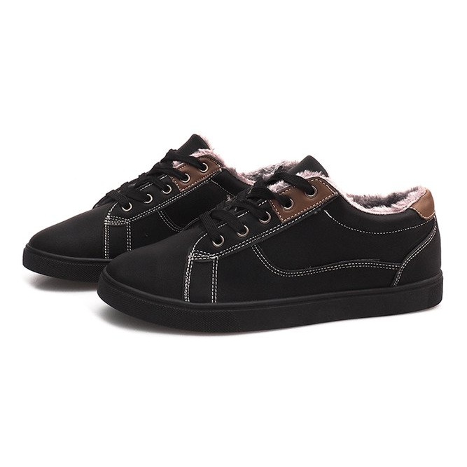 Warm Sneakers With Fur E754M-1 Black 1