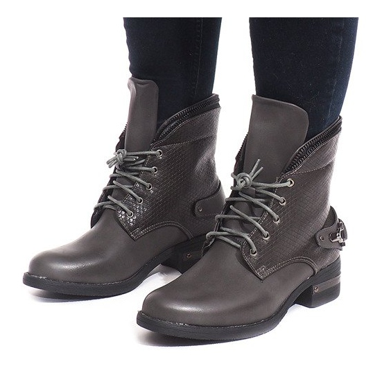 Fashionable boots V-7 Gray grey 2