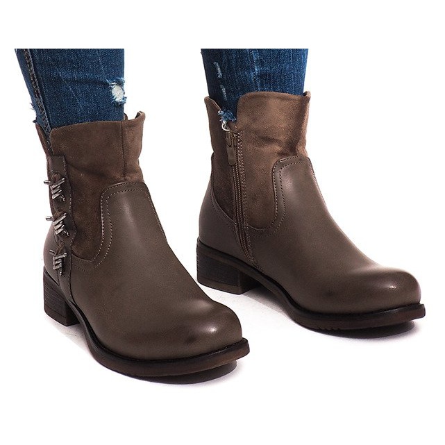 Warm boots 4417 Khaki multicolored green 1