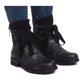 Warm, worn boots S113 Black 2