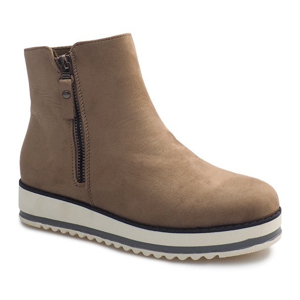 Warm Booties Jodhpur boots K-103 Stone beige 1