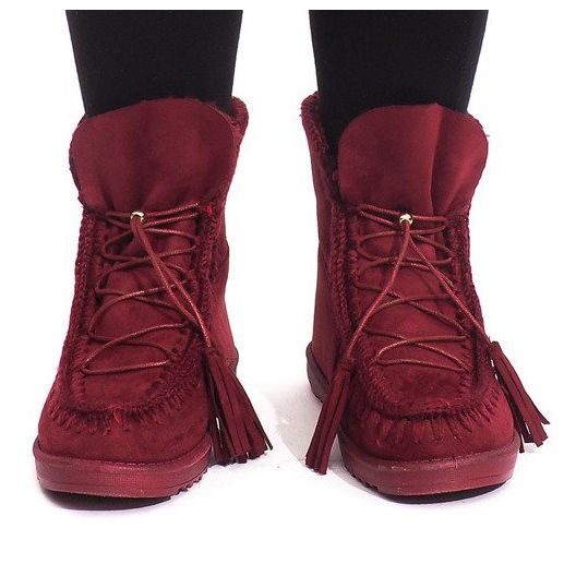Well-insulated Boots R148 Burgundy red 1