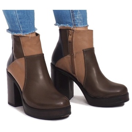 Boots On Heel With Elastic YBS280 Khaki multicolored green 2