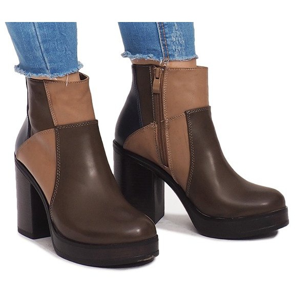 Boots On Heel With Elastic YBS280 Khaki multicolored green 2