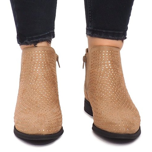 Suede Booties Jodhpur 1510 Beige 1