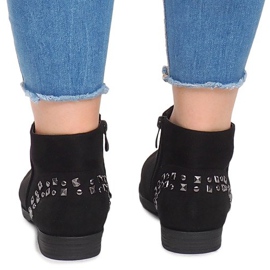 Suede Boots With Studs 30696 Black 2