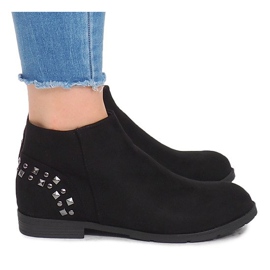 Suede Boots With Studs 30696 Black 1