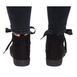 Suede Booties and Bows C-15 Black 1