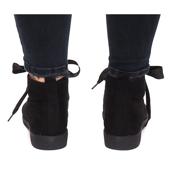 Suede Booties and Bows C-15 Black 1