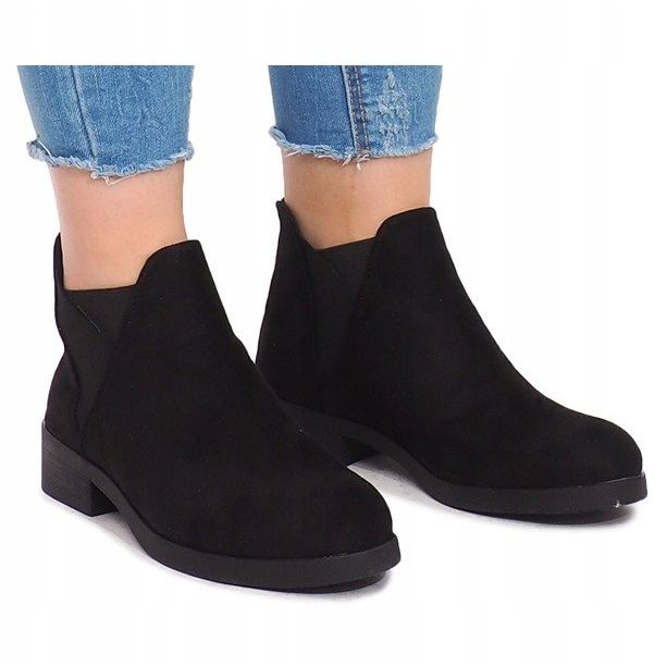 Suede Boots With Elastic Band 8203Y Black 2