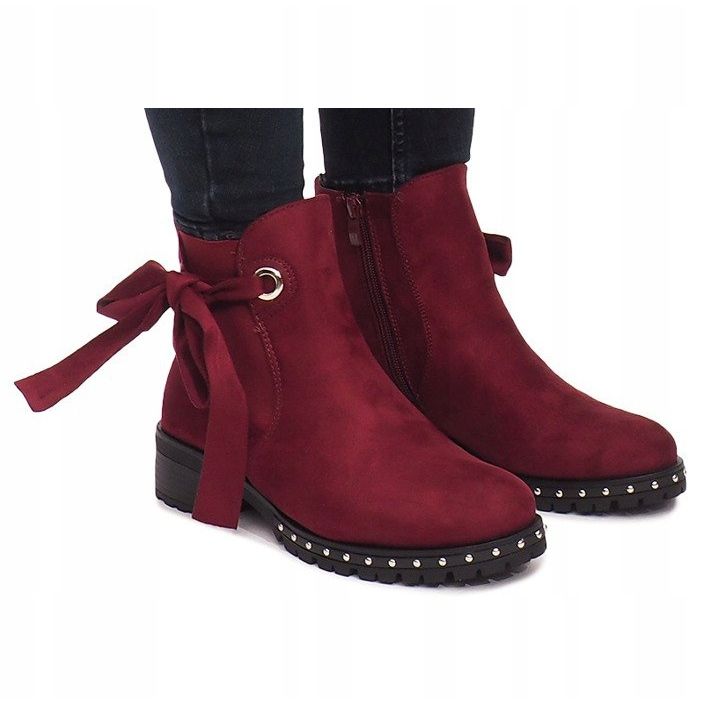 Suede Boots DR1798-64 Burgundy red 2 Suede Boots DR1798-64 Burgundy red 2