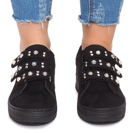 Sneakers With Velcro Pearls 16-581 Black 1