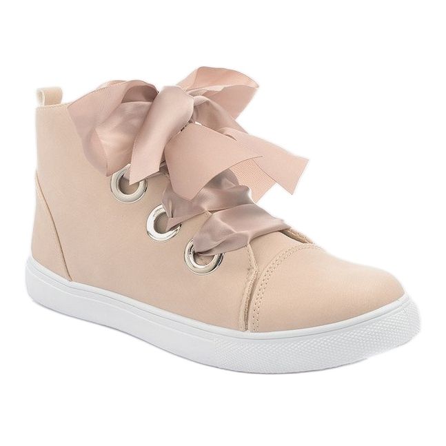 Suede Boots and Bows TL0147 Beige 1