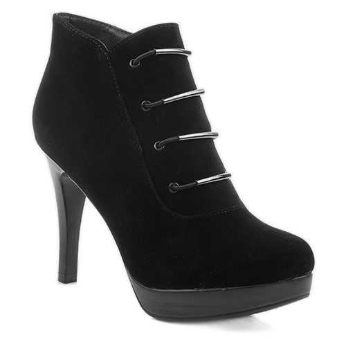 Boots On A High Heel J0082-1 ​​Black Zipper 1
