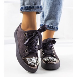 Richly decorated Sneakers 6192 Gray grey 1
